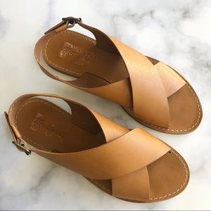 Madewell Boardwalk Crossover Sandal Desert Camel